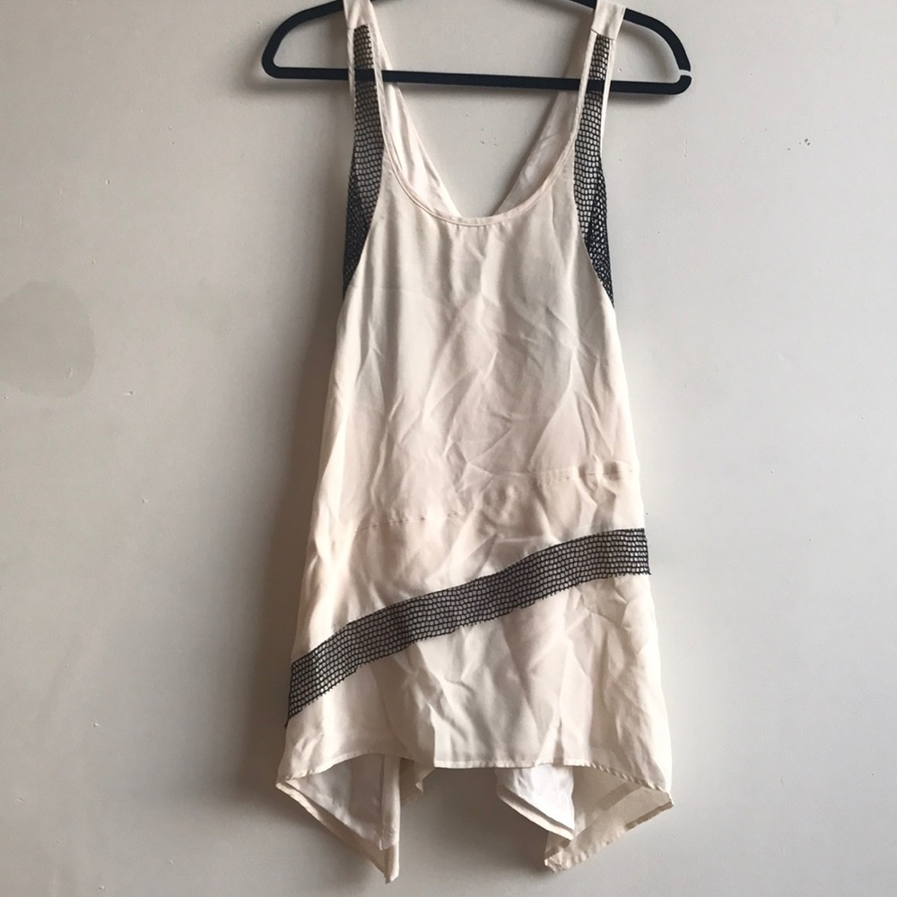 Topshop boutique brand fishnet white silk dress