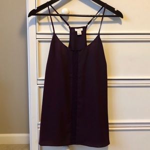 J crew deep purple camisole top with lace detail