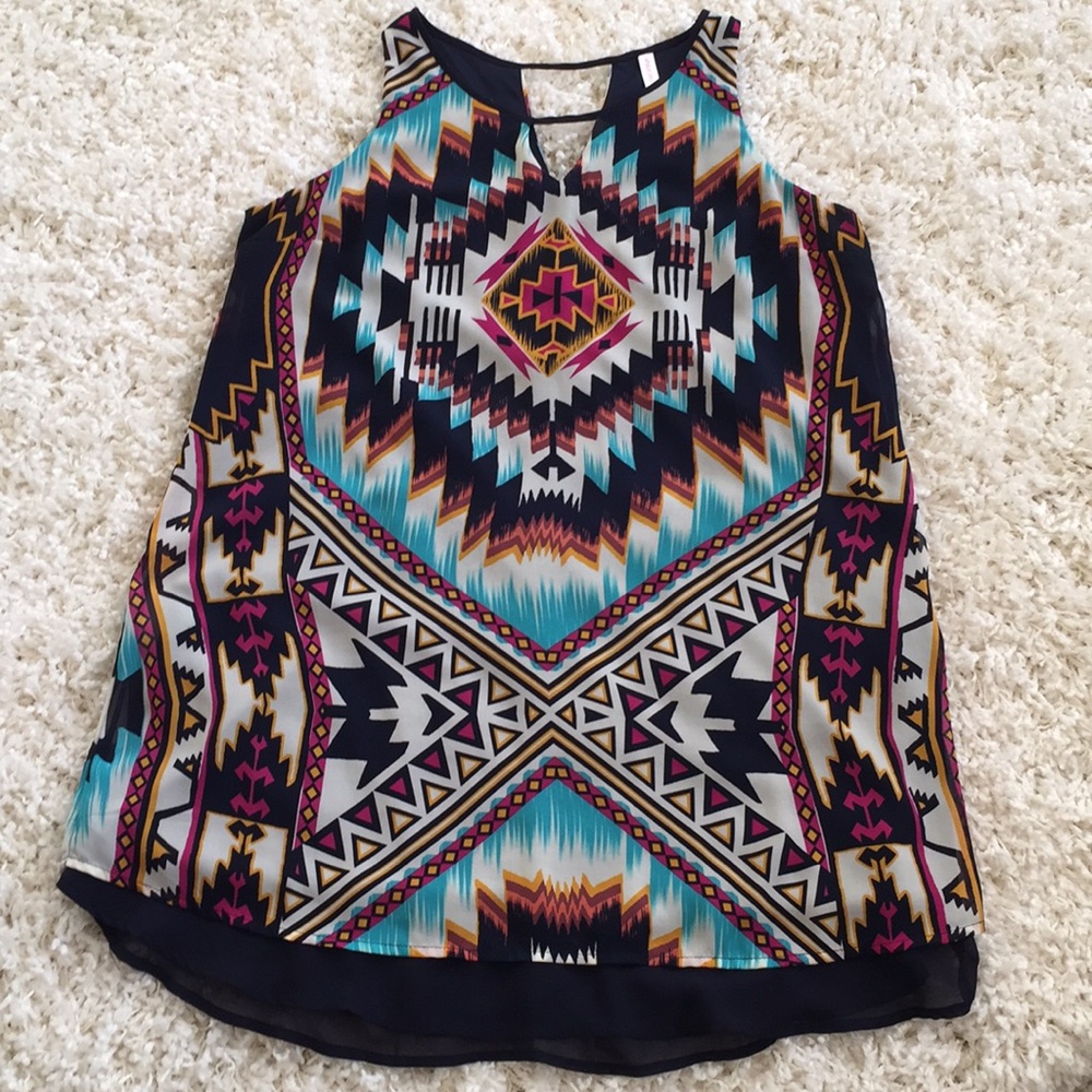 Colorful Aztec Print Mini Dress | Xhilaration