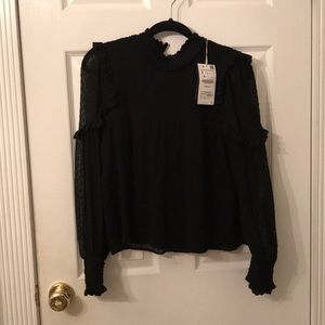 NWT long sleeve, polka dot Zara shirt