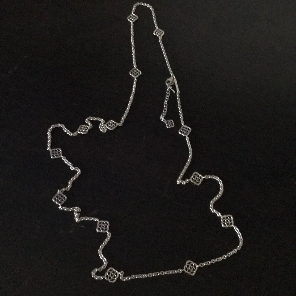 Silver long Kendra Scott necklace
