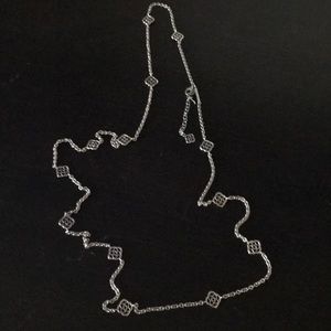 Silver long Kendra Scott necklace
