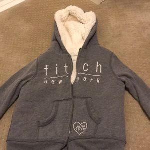 Sherpa lined Abercrombie and Fitch zipped hoodie