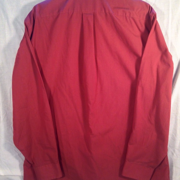 *SOLD*Stafford Red Solid Button Down Dress Shirt - Picture 6 of 6