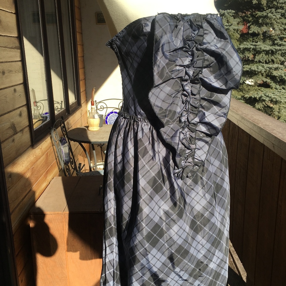 Tartan plaid taffeta dress