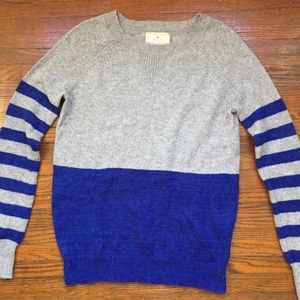Ruby Moon size small Blue and Gray Striped Sweater
