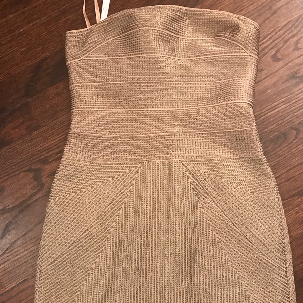 Authentic Herve Leger Gold Bandage Dress