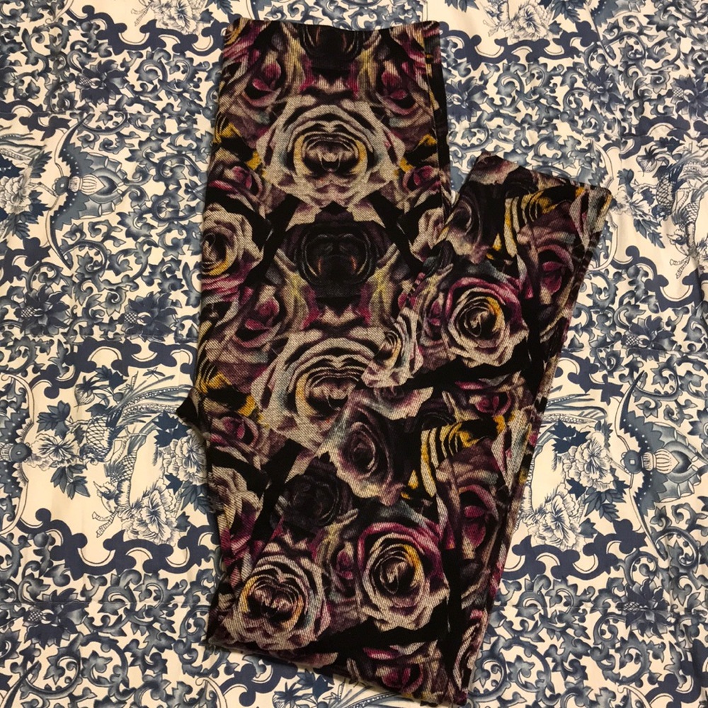 Twill floral leggings