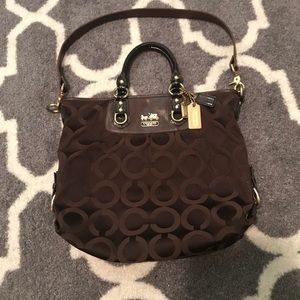 Genuine Coach Satchel. Chocolate brown monogram.