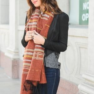 Rust Mix Native Boho Tassel Scarf