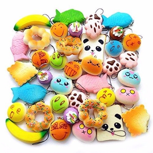 KAWAII Squishies 10pc RANDOM LOT! Keychain Charms - Picture 5 of 6