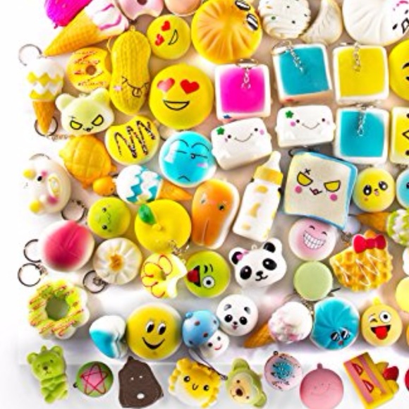 KAWAII Squishies 10pc RANDOM LOT! Keychain Charms - Picture 2 of 6