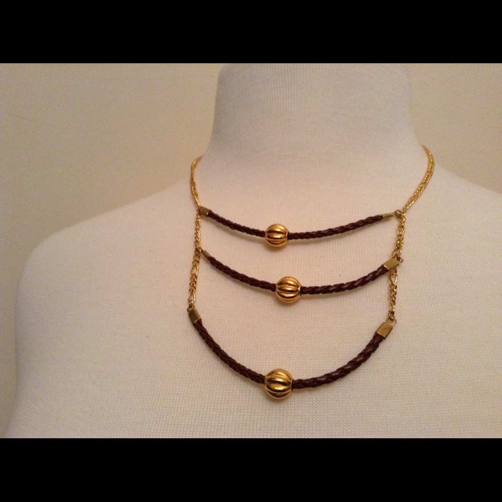 Gold & Brown Handmade Necklace set