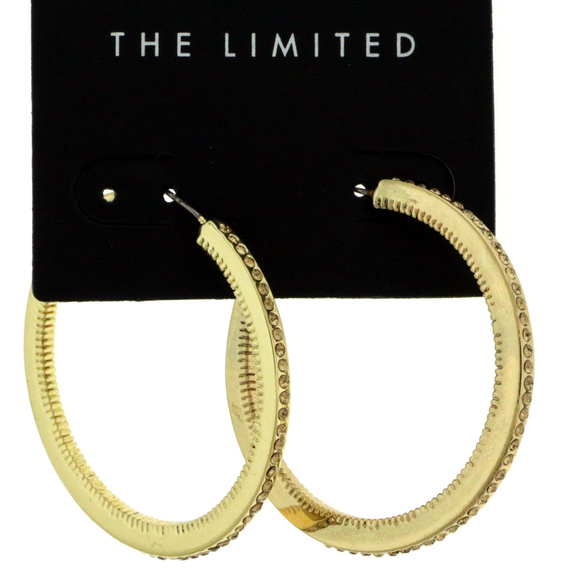 NWT gold pave crystal hoop very cool style LTDE12 - Picture 3 of 8