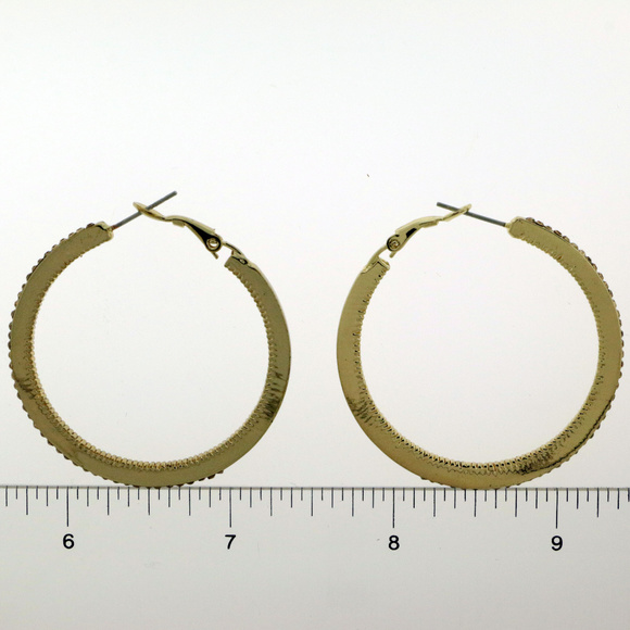 NWT gold pave crystal hoop very cool style LTDE12 - Picture 5 of 8