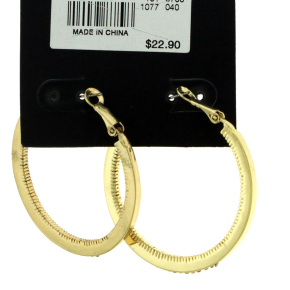 NWT gold pave crystal hoop very cool style LTDE12 - Picture 4 of 8