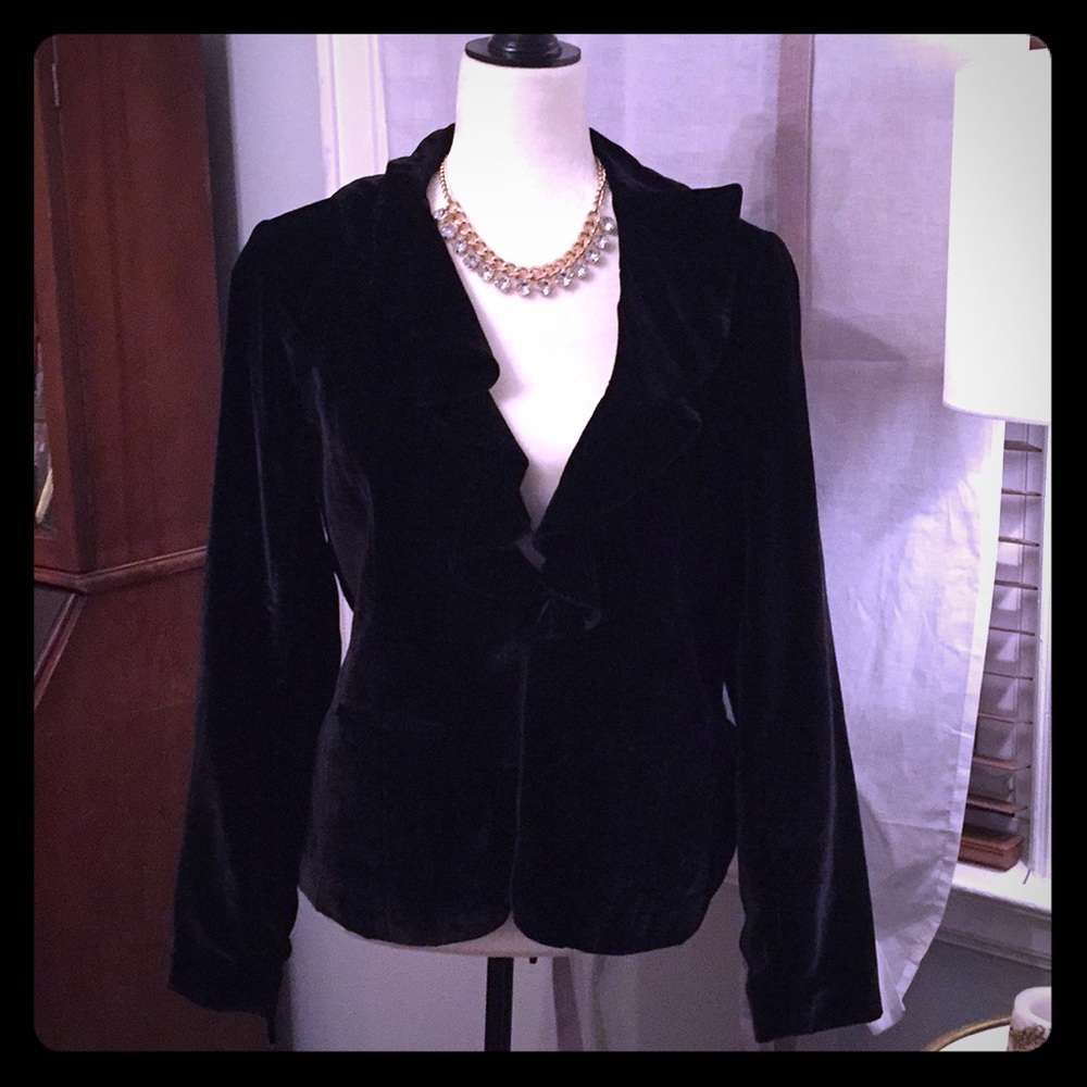 Kate Hill black velvet jacket. Size 10.