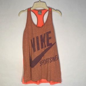 Nike tank top -cotton front and jersey back