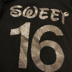 Sweet 16 black tank top