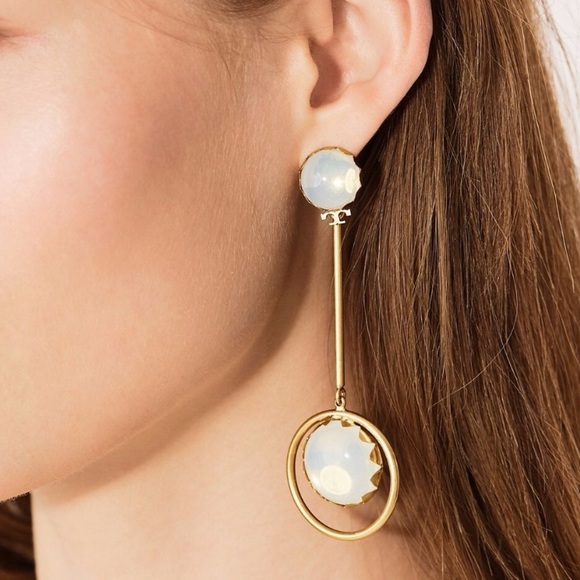 tory burch // opalescent statement drop earrings - Picture 2 of 7