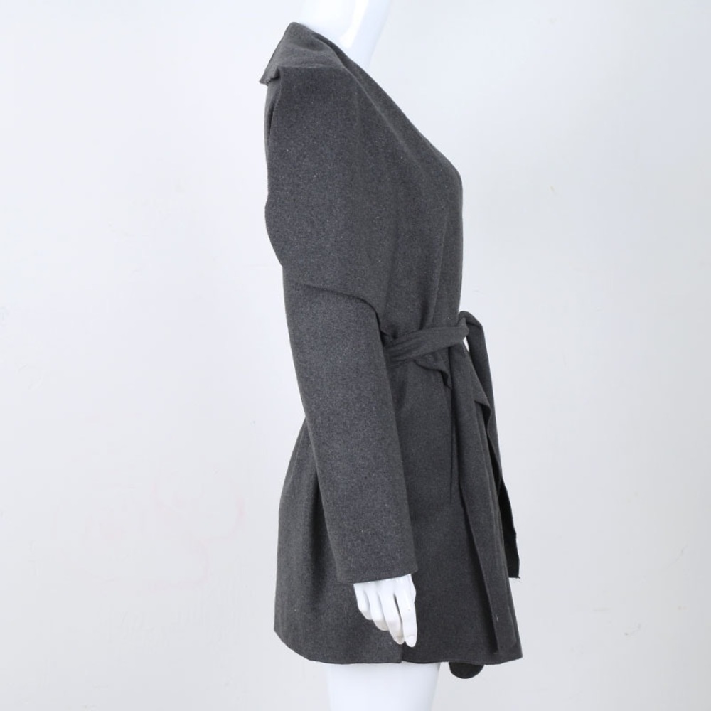 💥 Wide Lapel Coat Tie Front Belt and Pockets - Picture 3 of 5