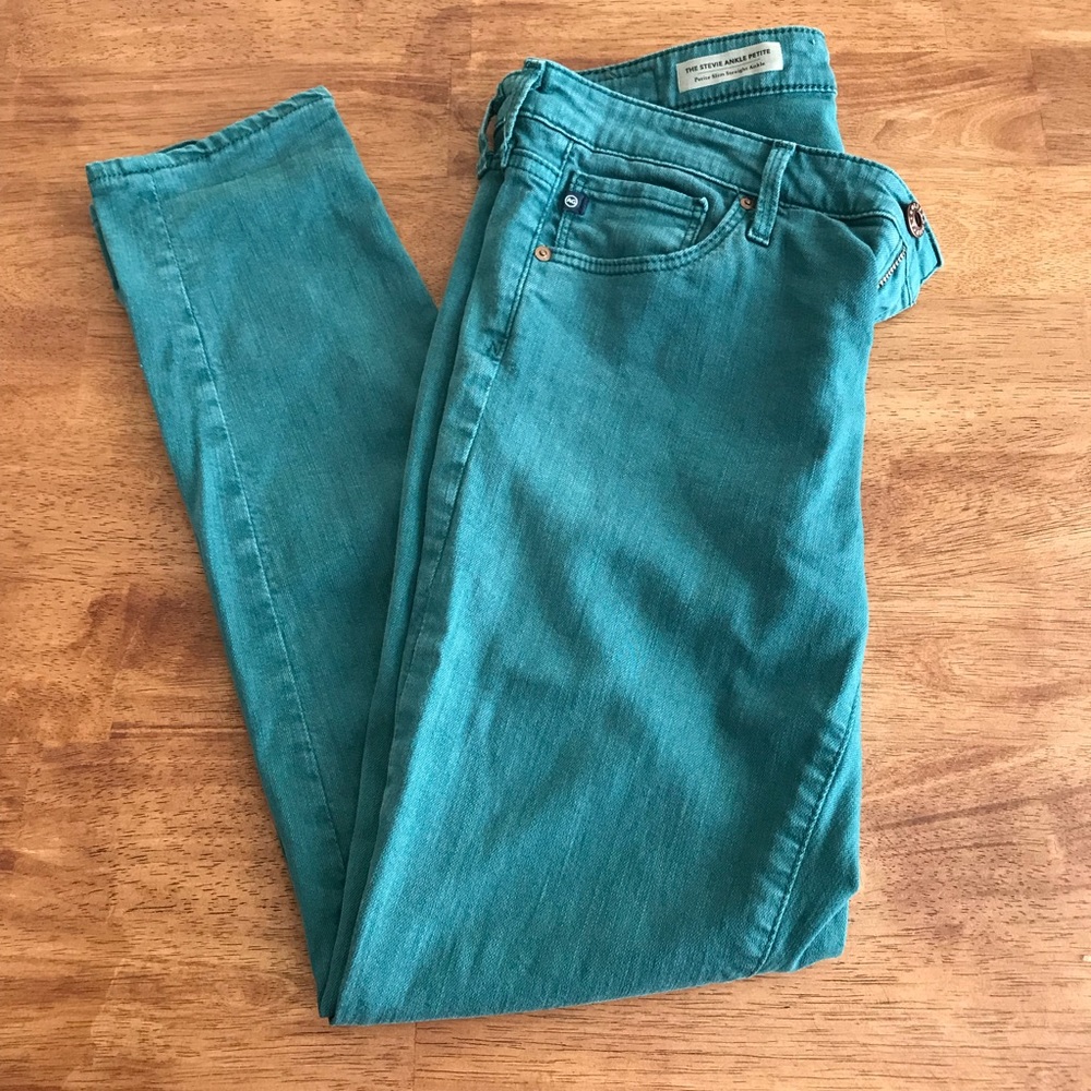 Green AG Jeans Skinny Ankle Petite 28P