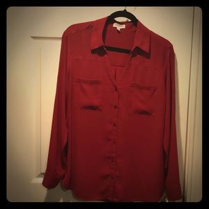 Express Red Harvard Original Fit Portofino Shirt