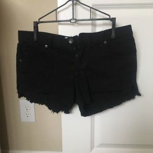 Free People Frayed Bottom Shorts - Black