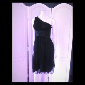 Maggy London Silk Chiffon One Shoulder Dress 18W