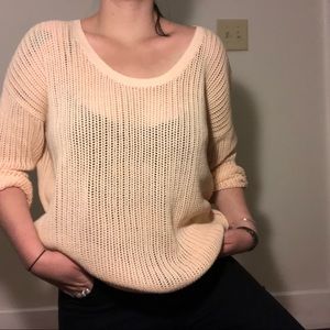 Pink Calvin Klein Mesh Sweater