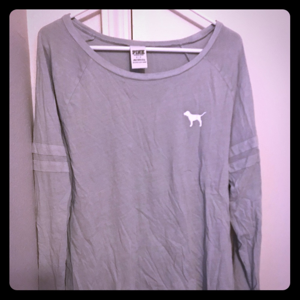 Pink long sleeve tee.