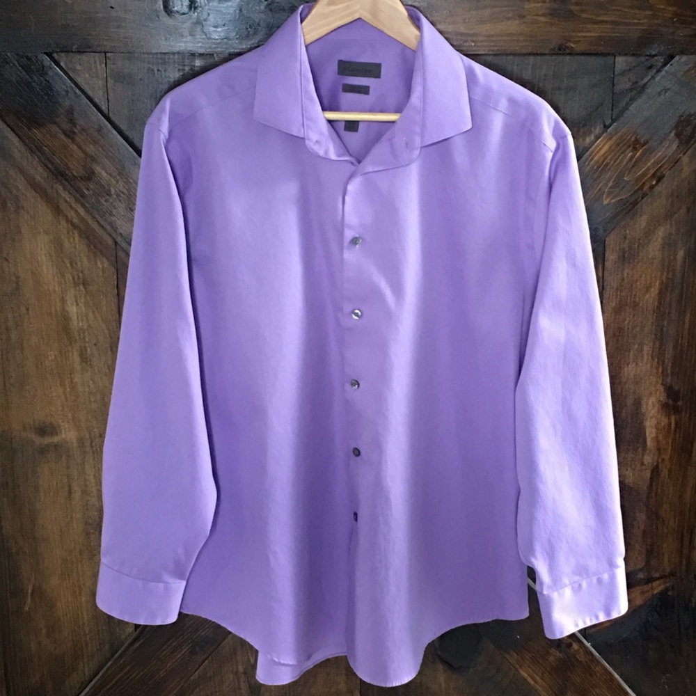 XL CK Calvin Klein Slim Fit Non-Iron Dress Shirt