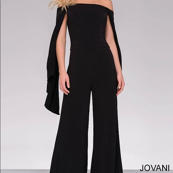 off the shoulder jersey jumpsuit