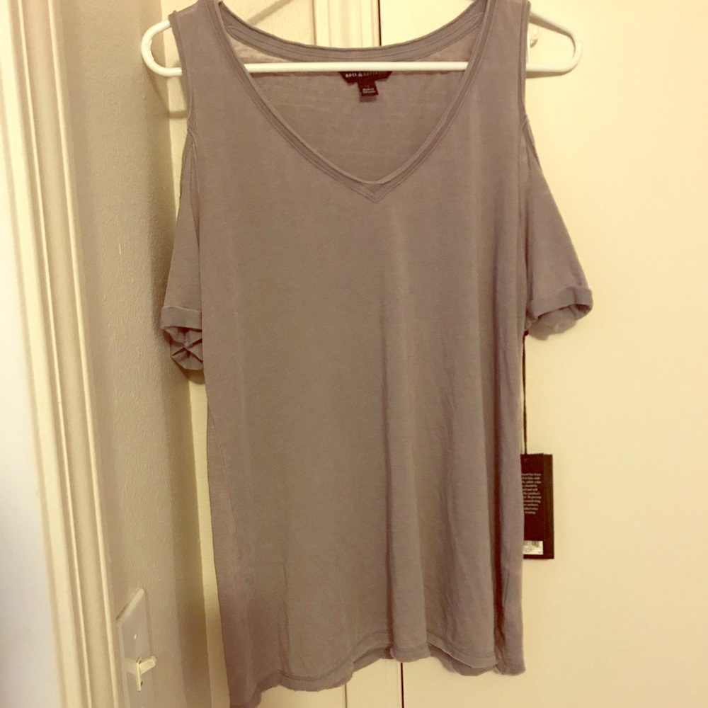 Rock and republic open shoulder tee.