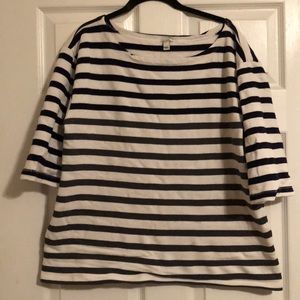 Jcrew black and white striped top