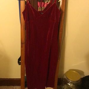 Red velvet dress
