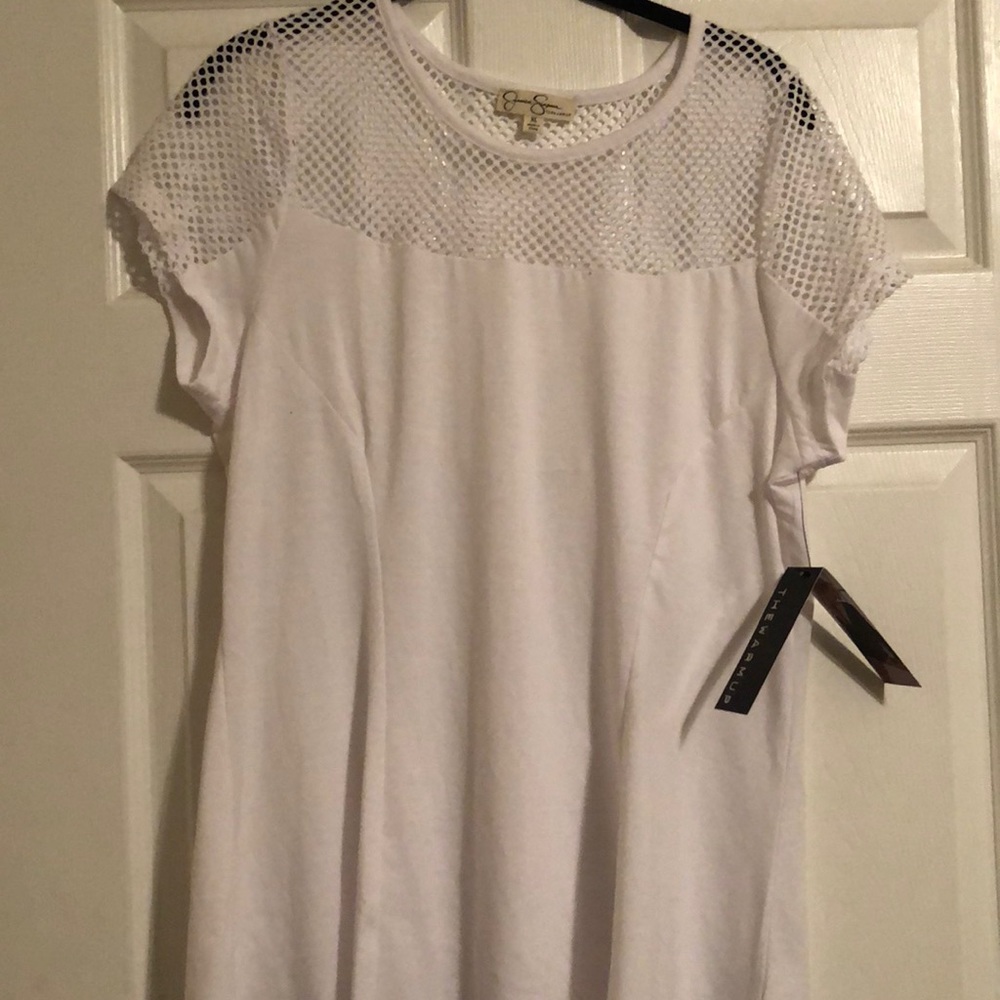Jessica Simpson The Warm Up fishnet top NWT XL