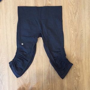 Scrunched side Lululemon capris high waisted