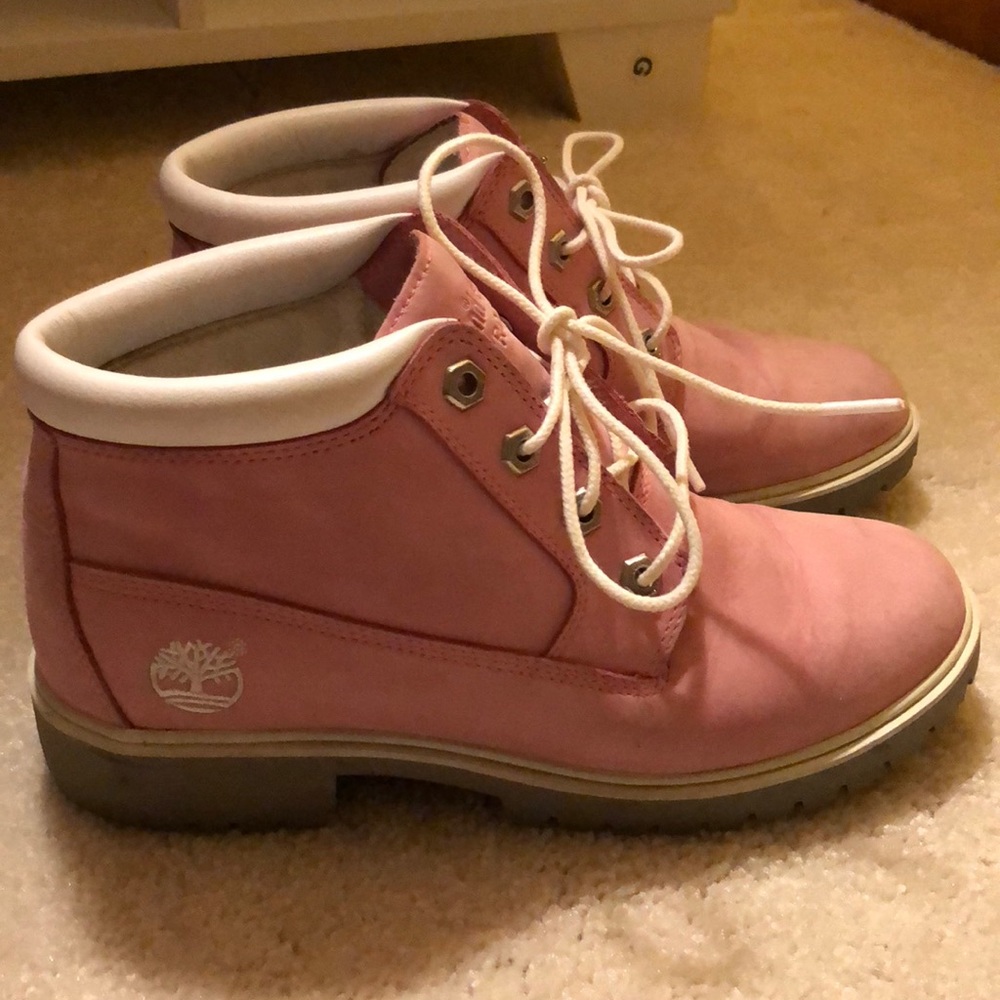 Pink Timberland boots