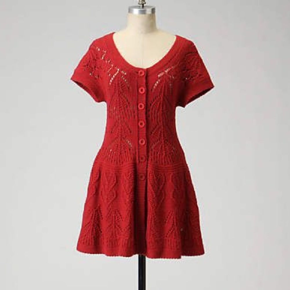 NWT Anthropologie Red Sweater Dress
