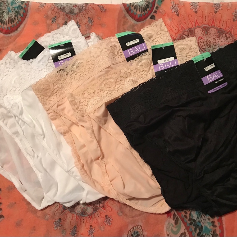 5 Pair Bali Lacy Skamp Hikini Panties