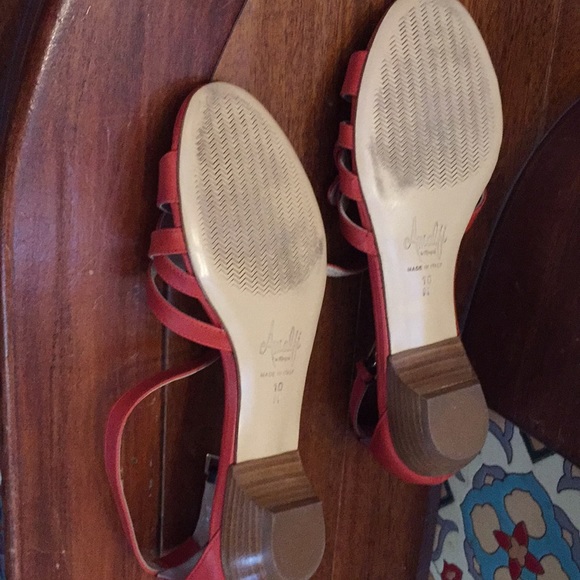 Amalfi orange leather strap and buckle sandals - Picture 3 of 3