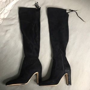 Ivanka Trump over the knee suede heeled boot