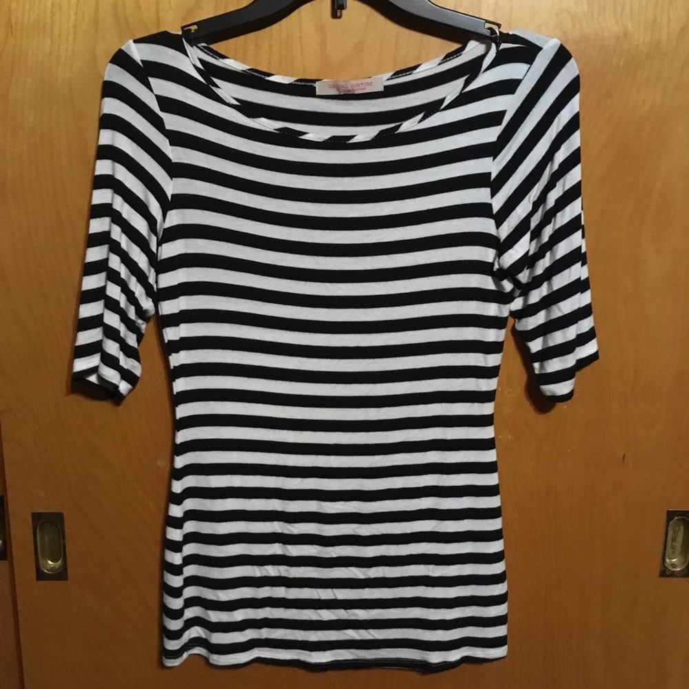 NWOT Black & White Striped Shirt