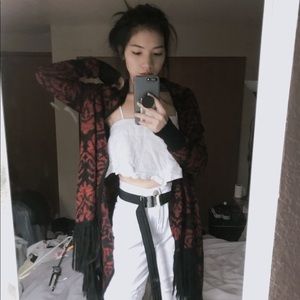 Denim & Supply Ralph Lauren Red Fringes Cardigan