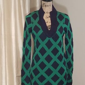 [MUDPIE] Green and Navy Tunic Sweater