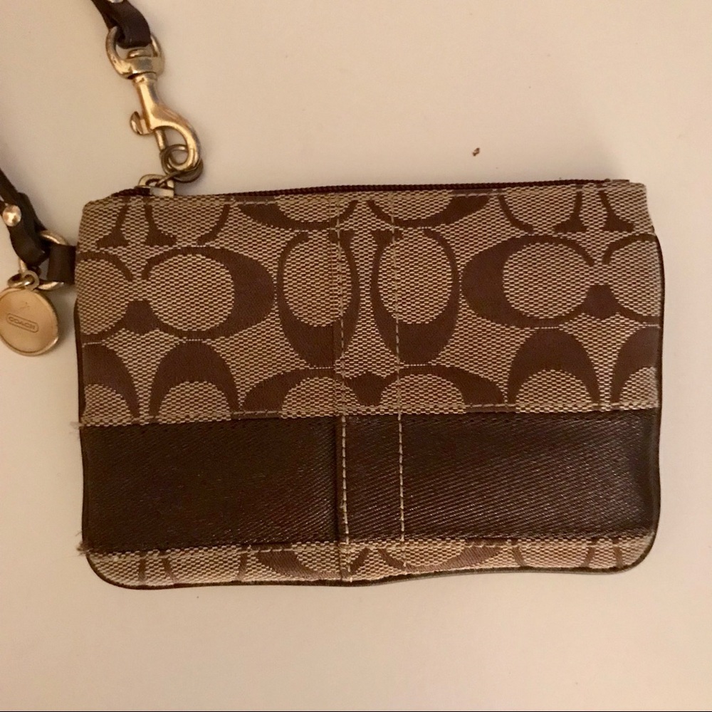 Brown Coach Wristlet