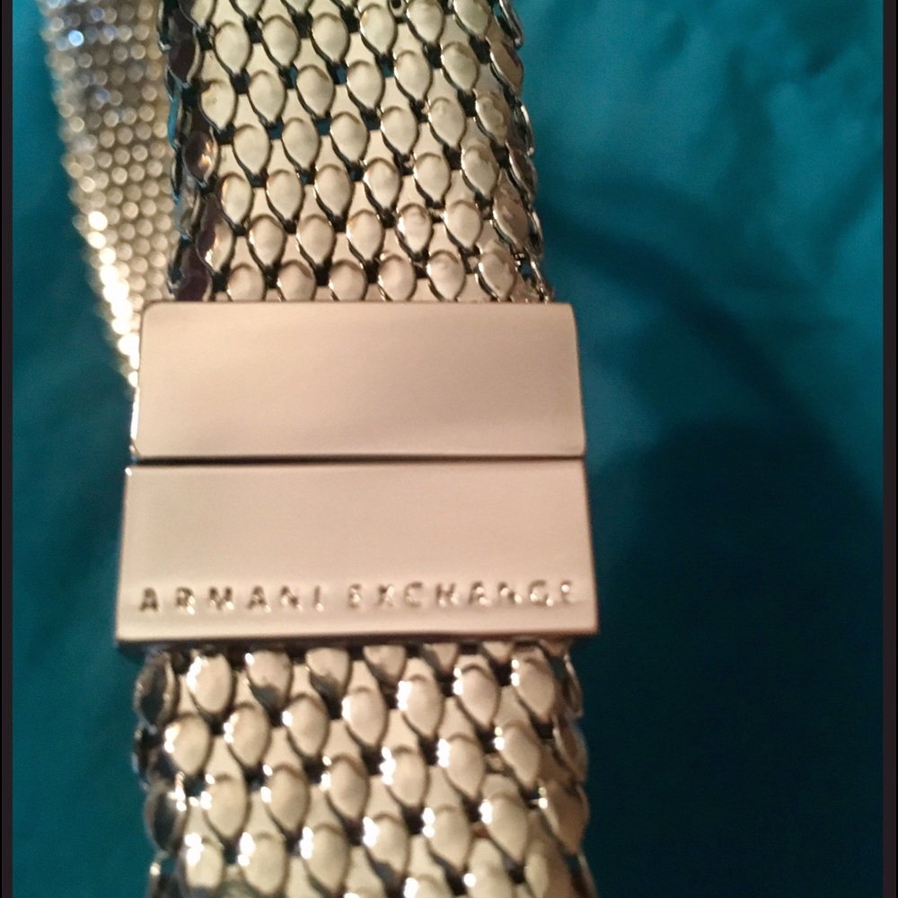 A|X Armani Exchange Silver Belt Size Small