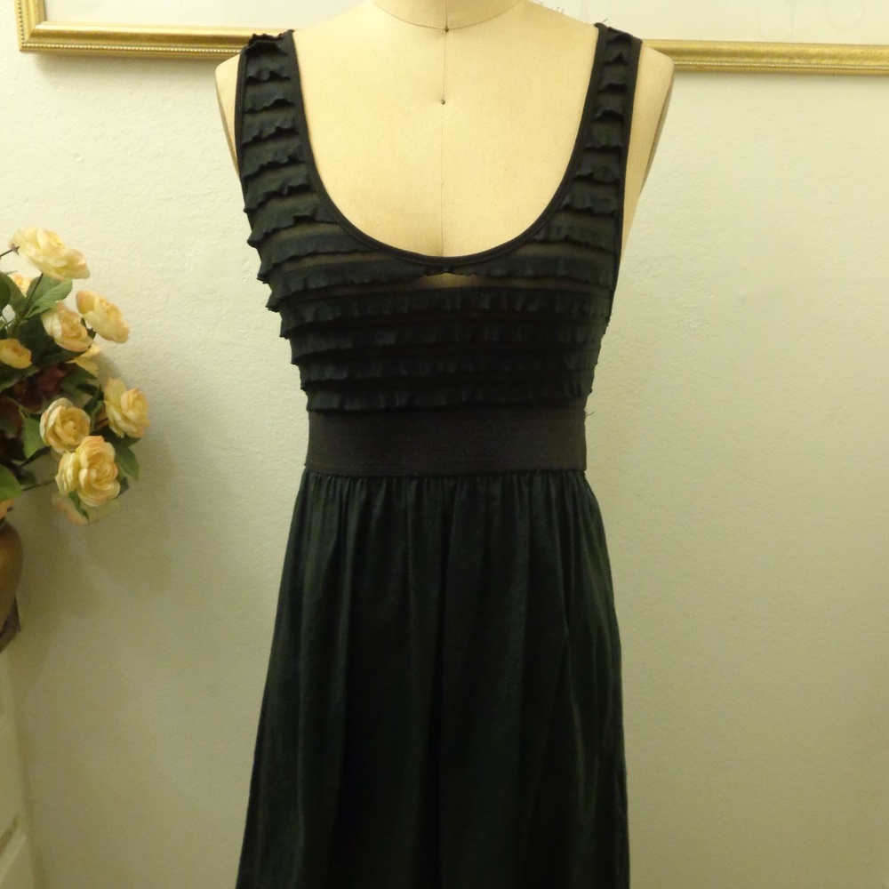 Loter Black Sleeveless Midi Cotton Dress