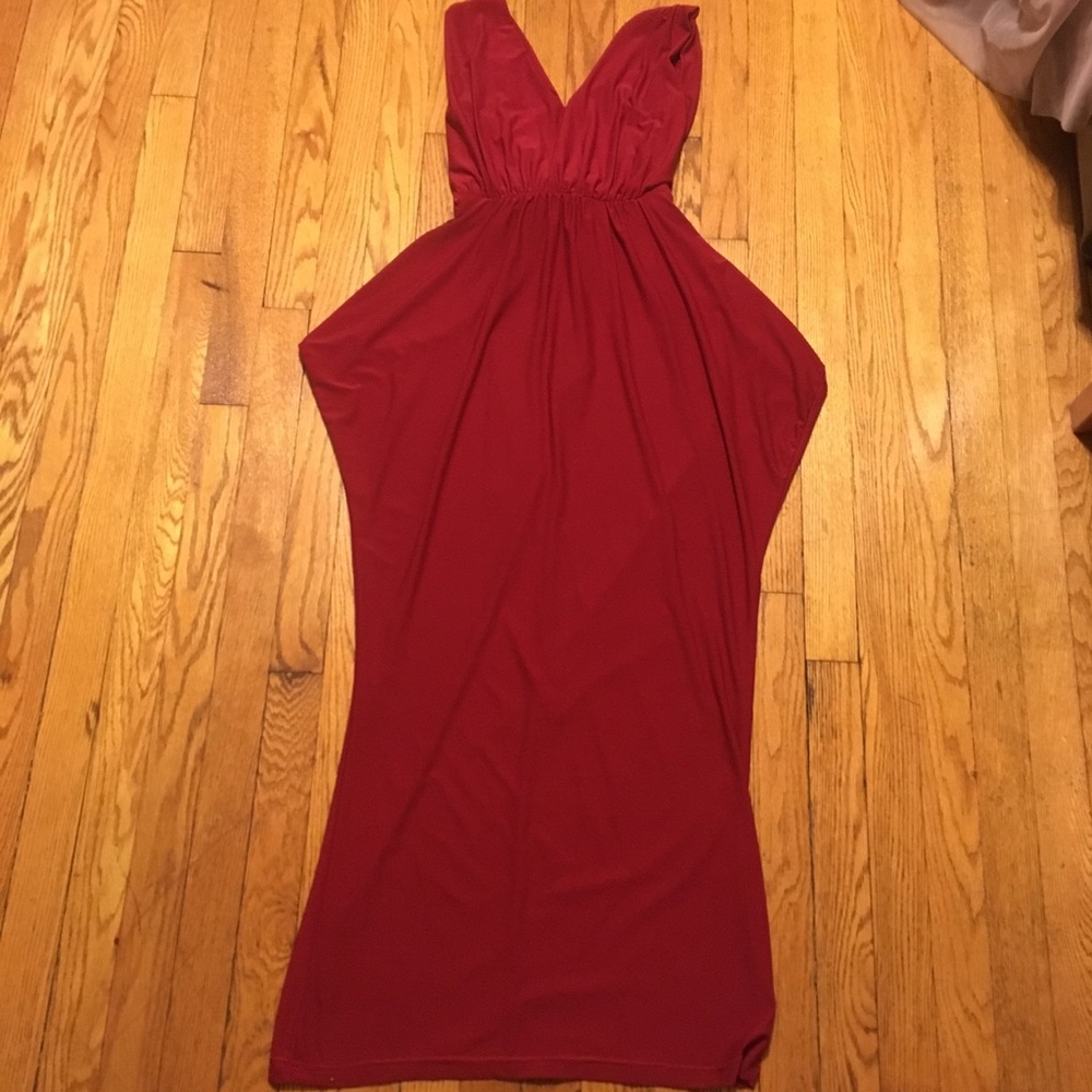 Red Long Freakum Peplum Dress